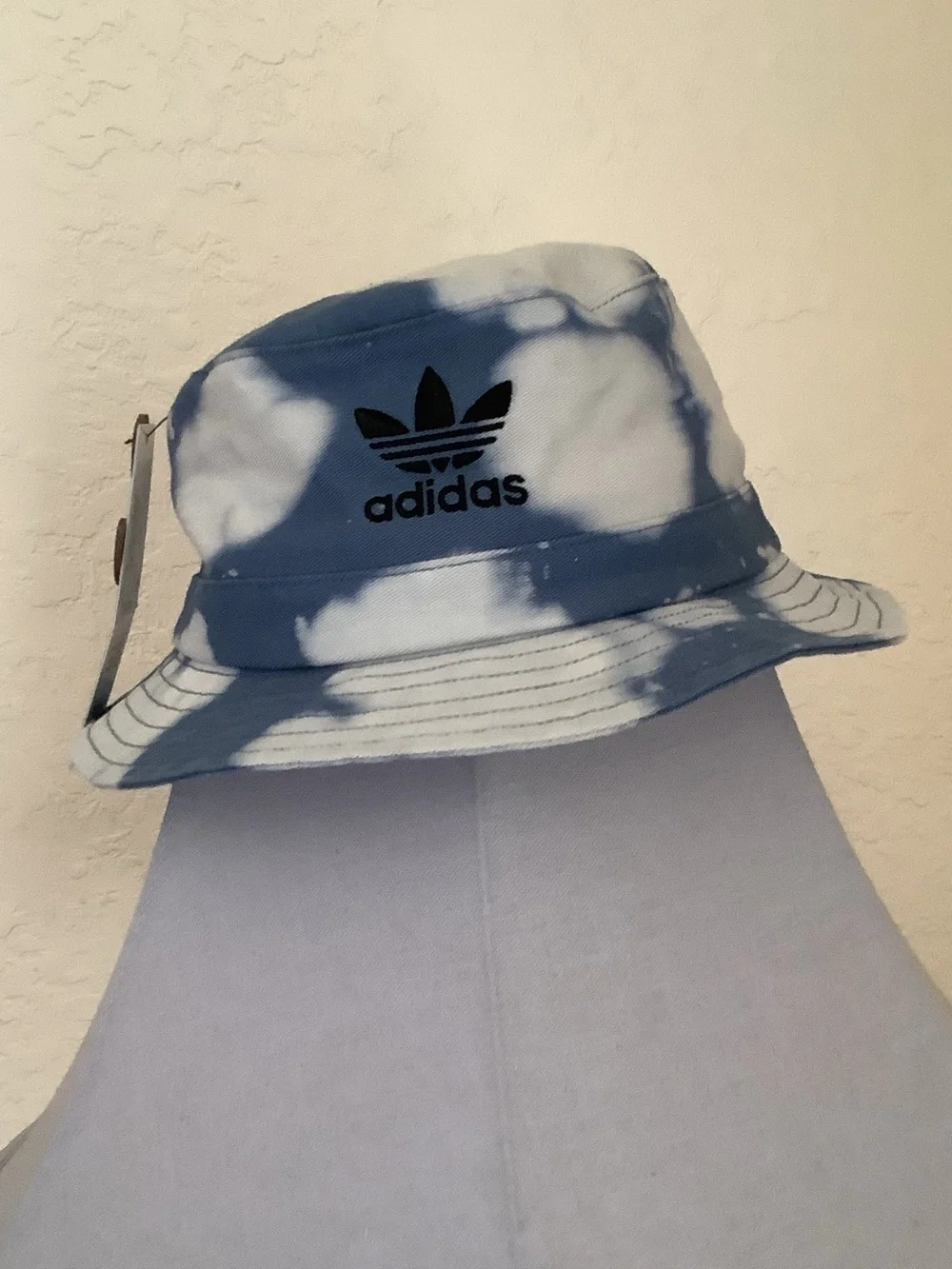 adidas Kids Tie-Dye Blue and White Bucket Hat